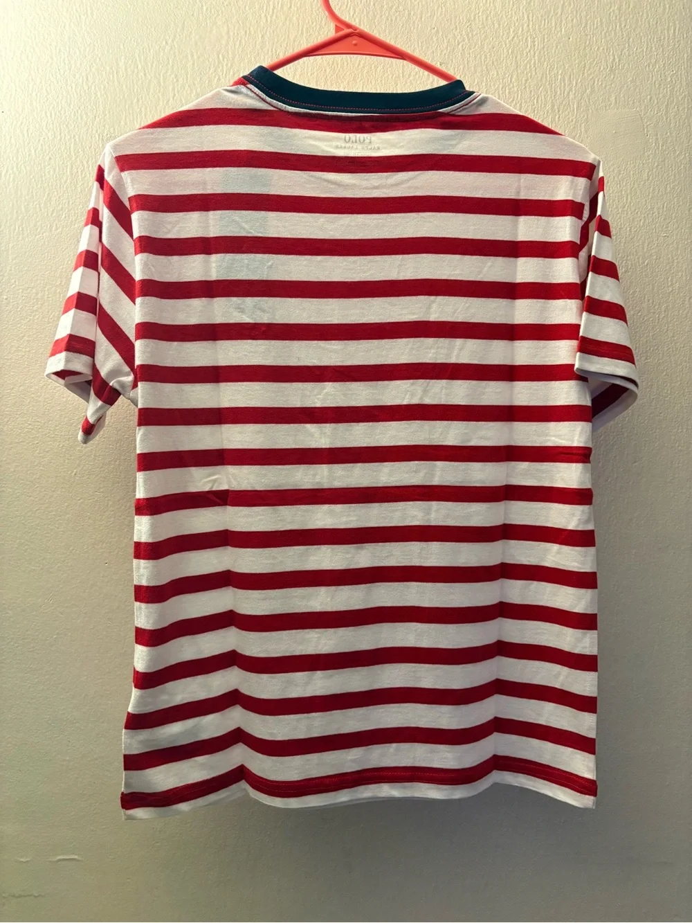 Polo by Ralph Lauren Red & White Striped Tee with Navy Pony